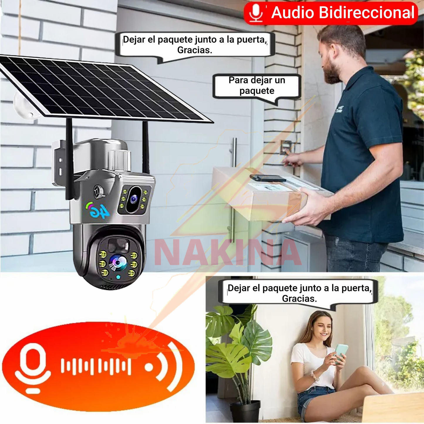 ☀️Cámara Solar Doble Lente 4G 12MP HD 360° IP66🔋