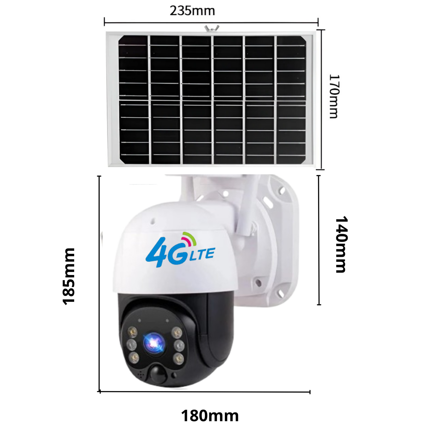 🔥Cámara Solar 4G SIM CARD Exterior 5MP HD 360° IP66 Batería
