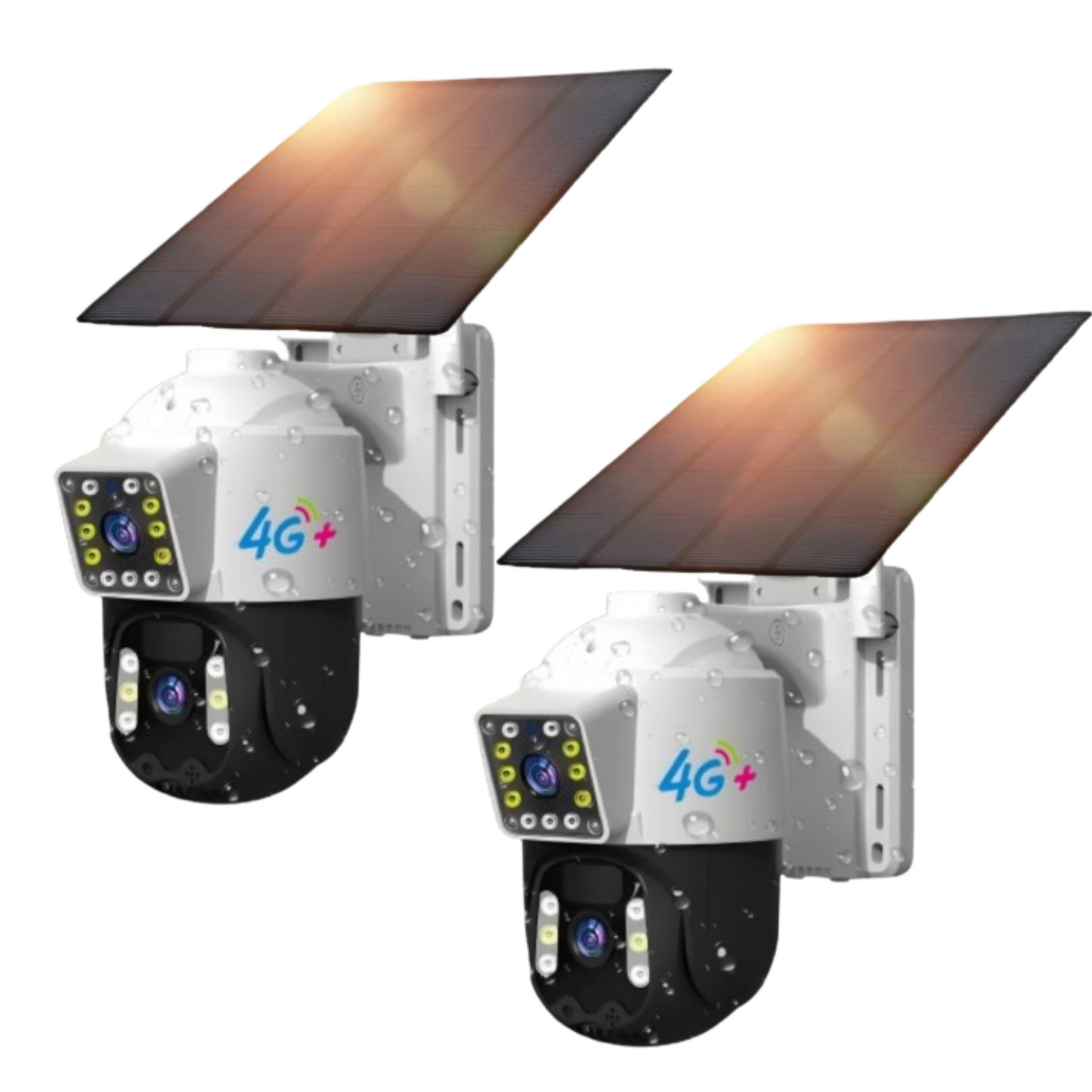 Cámara Solar Doble Lente SIM CARD Exterior 5MP HD 360° IP66 Recargable