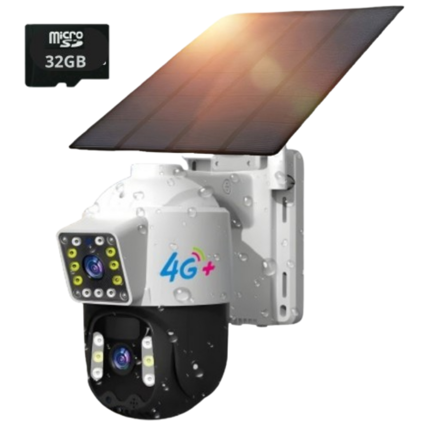 Cámara Solar Doble Lente SIM CARD Exterior 5MP HD 360° IP66 Recargable