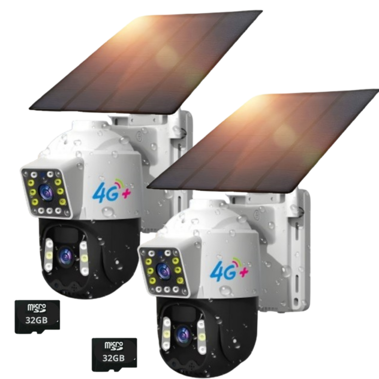 Cámara Solar Doble Lente SIM CARD Exterior 5MP HD 360° IP66 Recargable