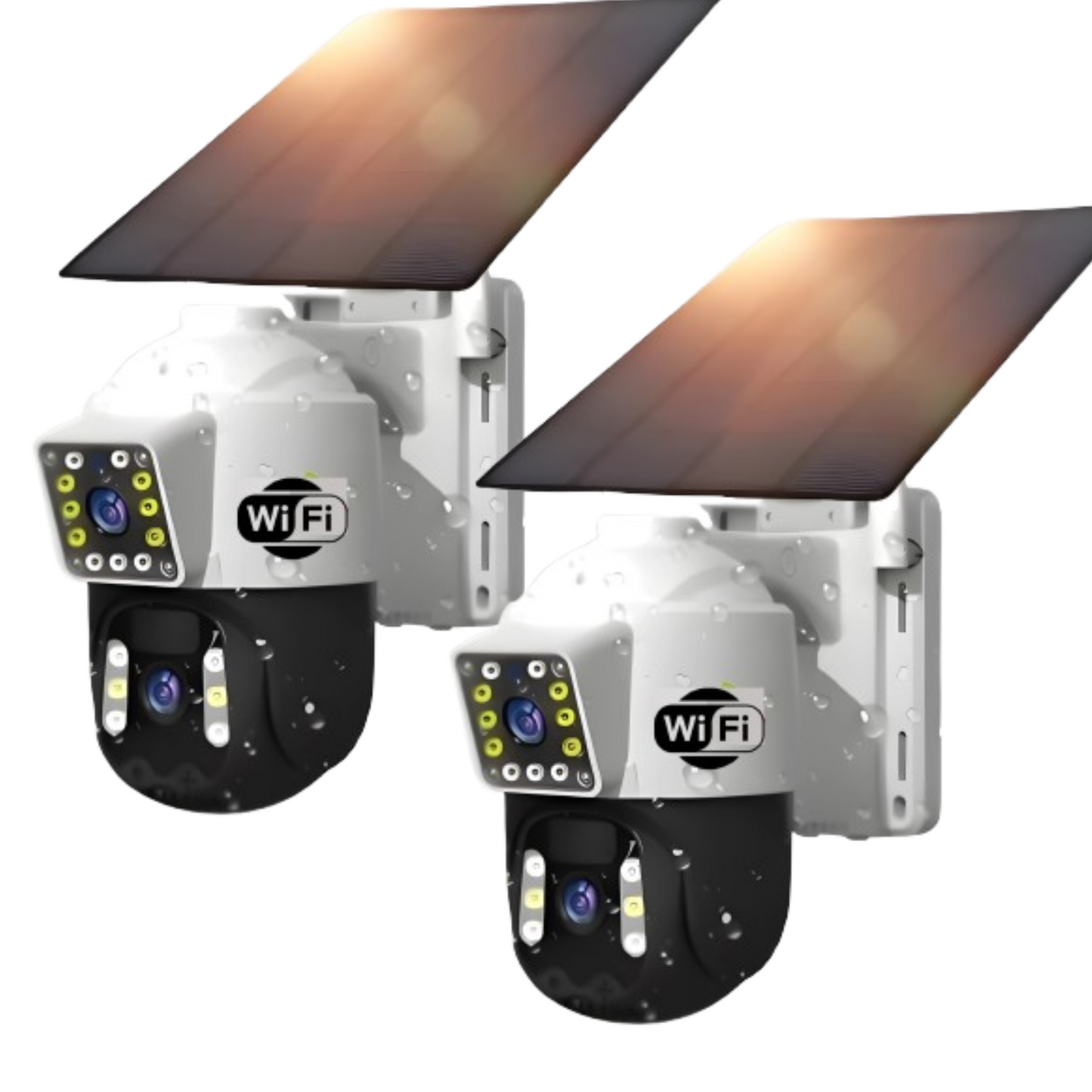Cámara Solar Doble Lente SIM CARD Exterior 5MP HD 360° IP66 Recargable