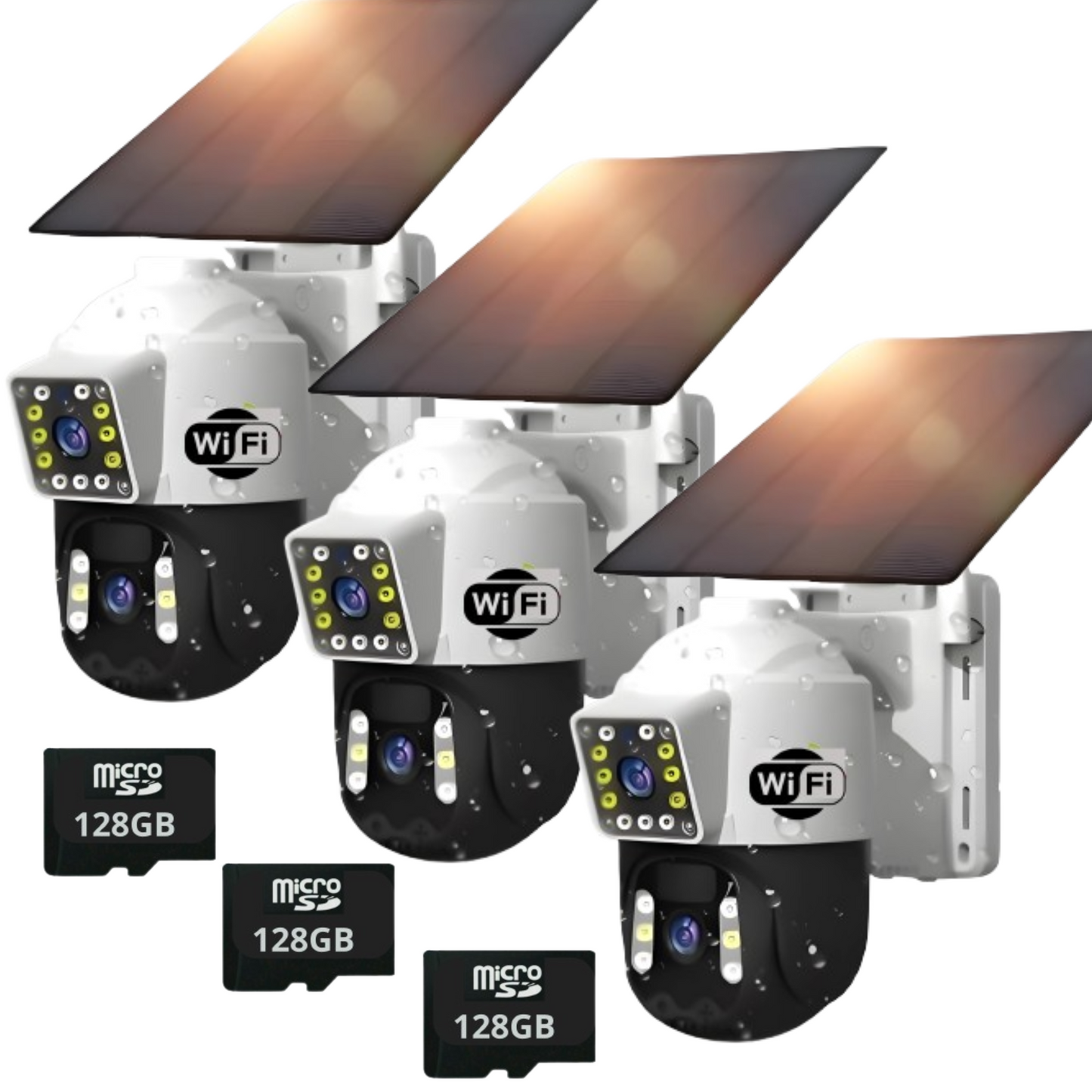Cámara Solar Doble Lente SIM CARD Exterior 5MP HD 360° IP66 Recargable