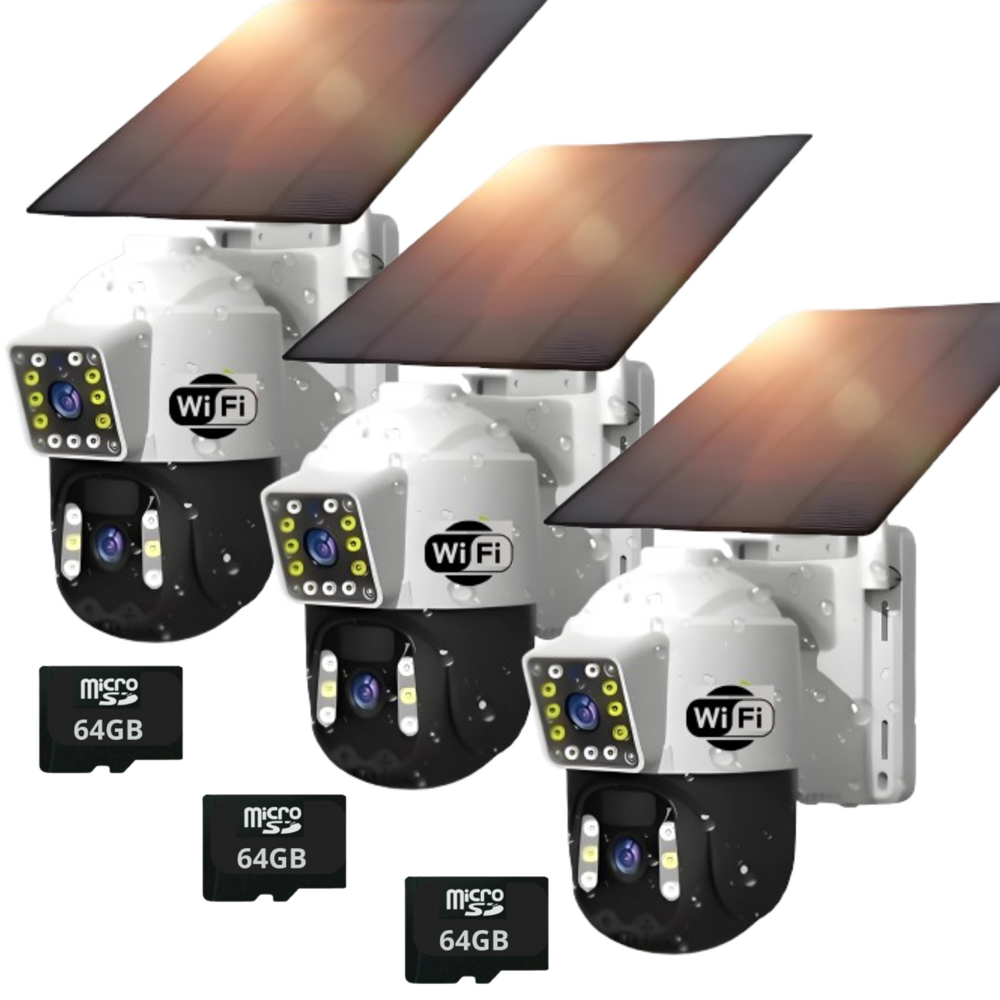 Cámara Solar Doble Lente SIM CARD Exterior 5MP HD 360° IP66 Recargable