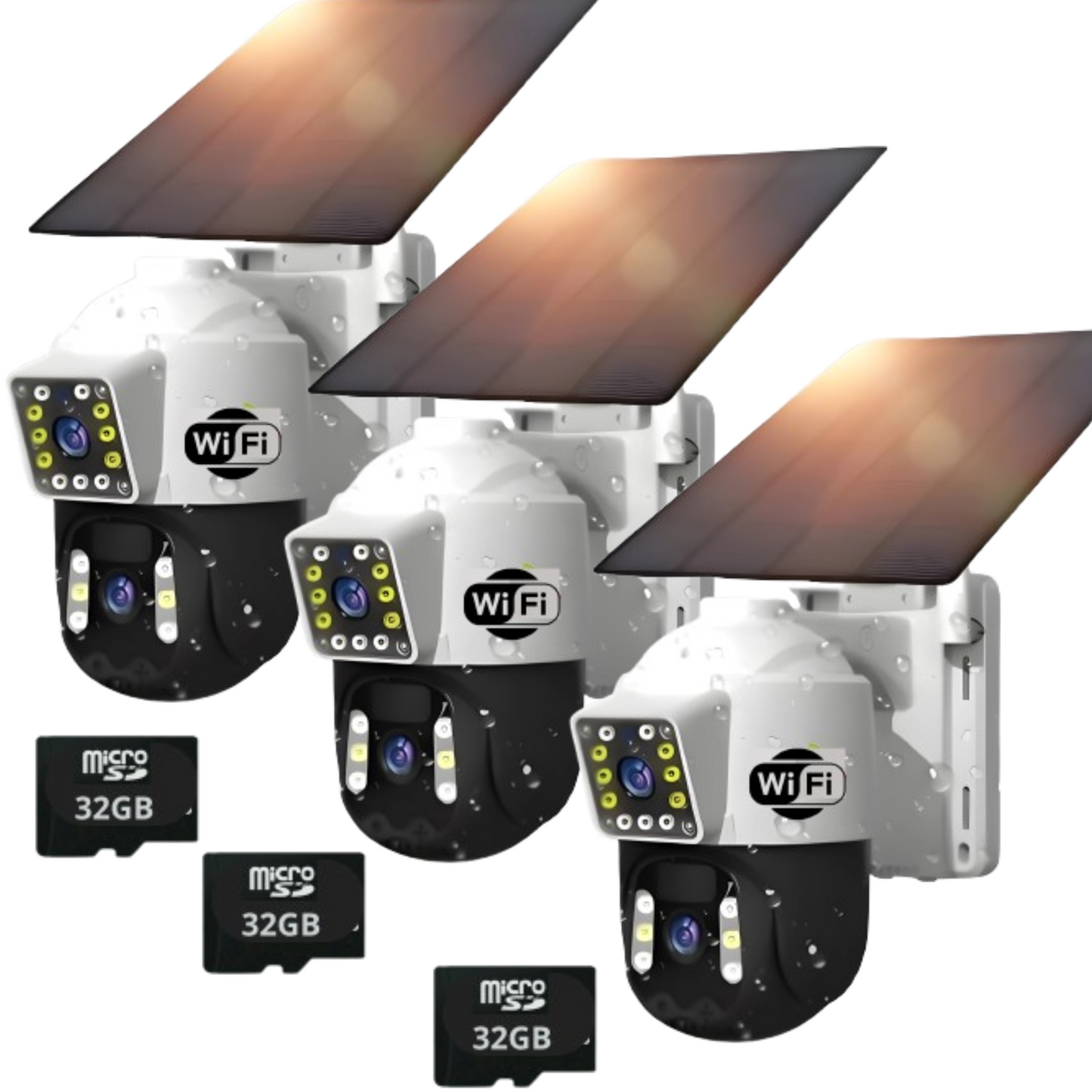 Cámara Solar Doble Lente SIM CARD Exterior 5MP HD 360° IP66 Recargable