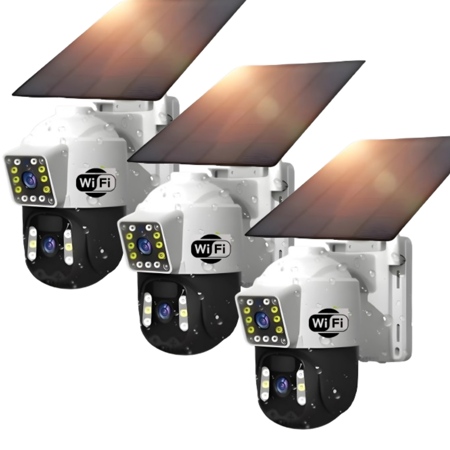 Cámara Solar Doble Lente SIM CARD Exterior 5MP HD 360° IP66 Recargable
