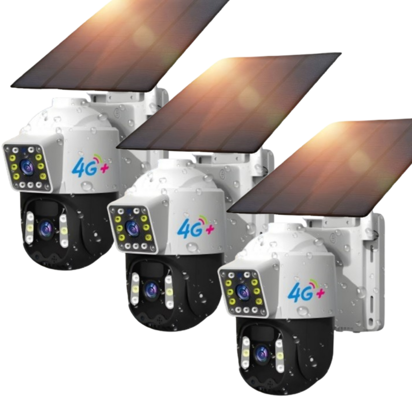 Cámara Solar Doble Lente SIM CARD Exterior 5MP HD 360° IP66 Recargable