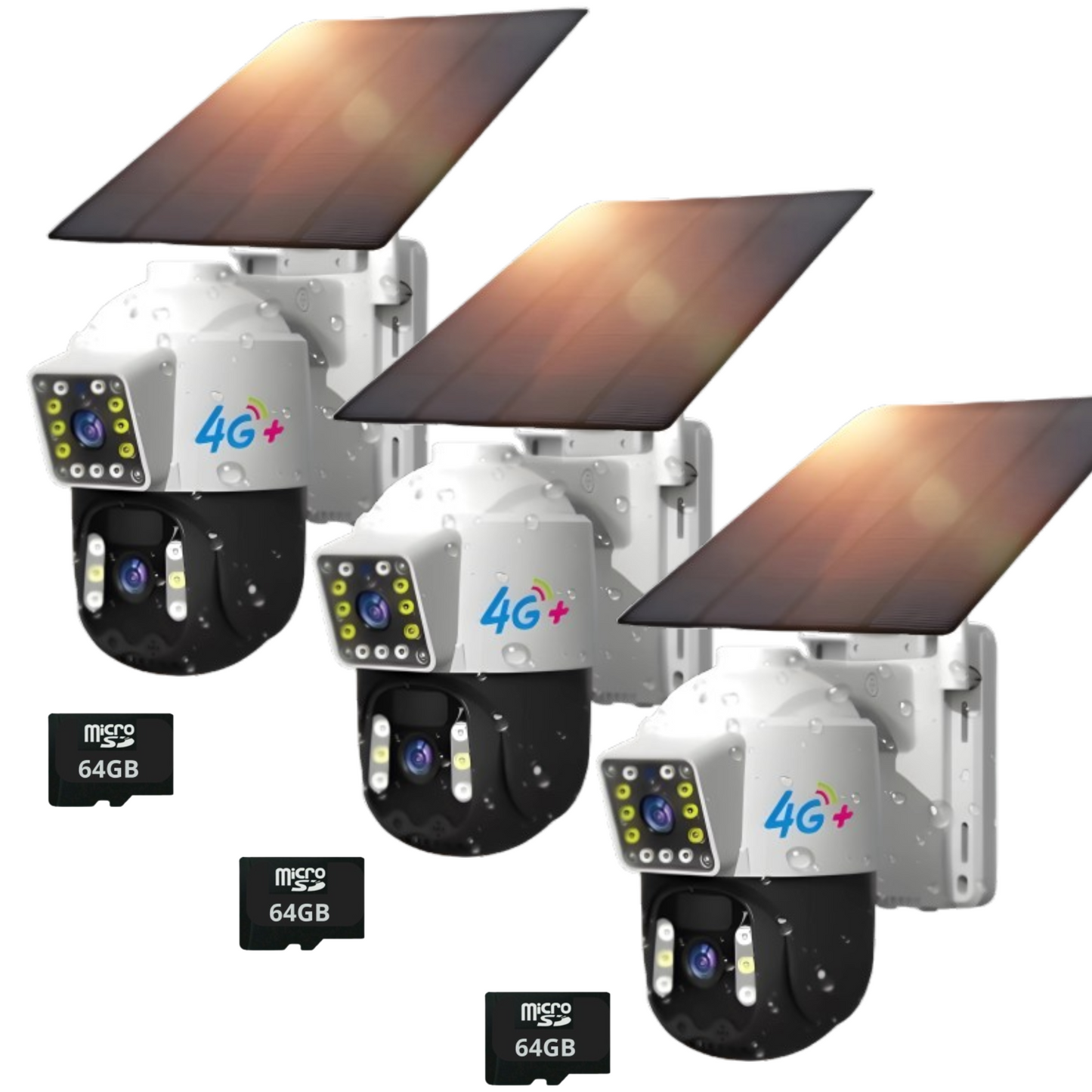Cámara Solar Doble Lente SIM CARD Exterior 5MP HD 360° IP66 Recargable