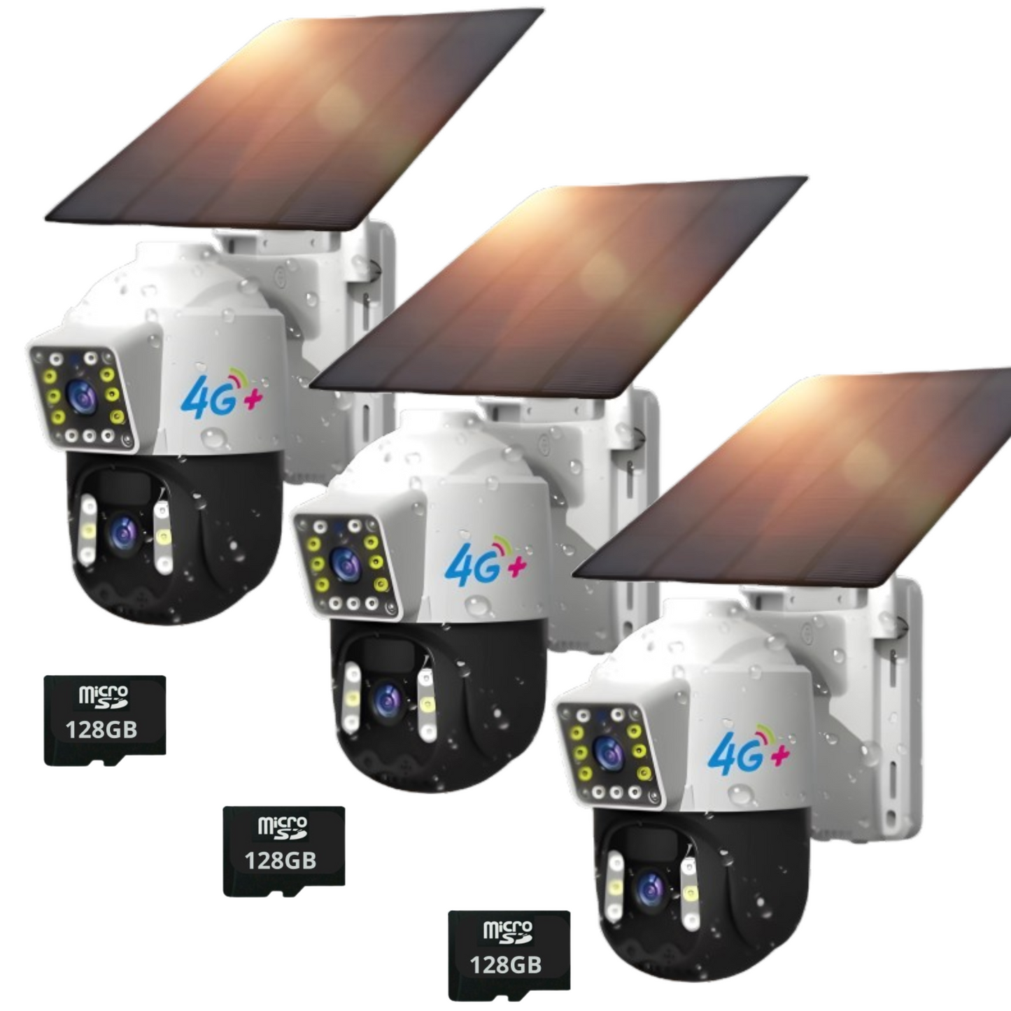 Cámara Solar Doble Lente SIM CARD Exterior 5MP HD 360° IP66 Recargable