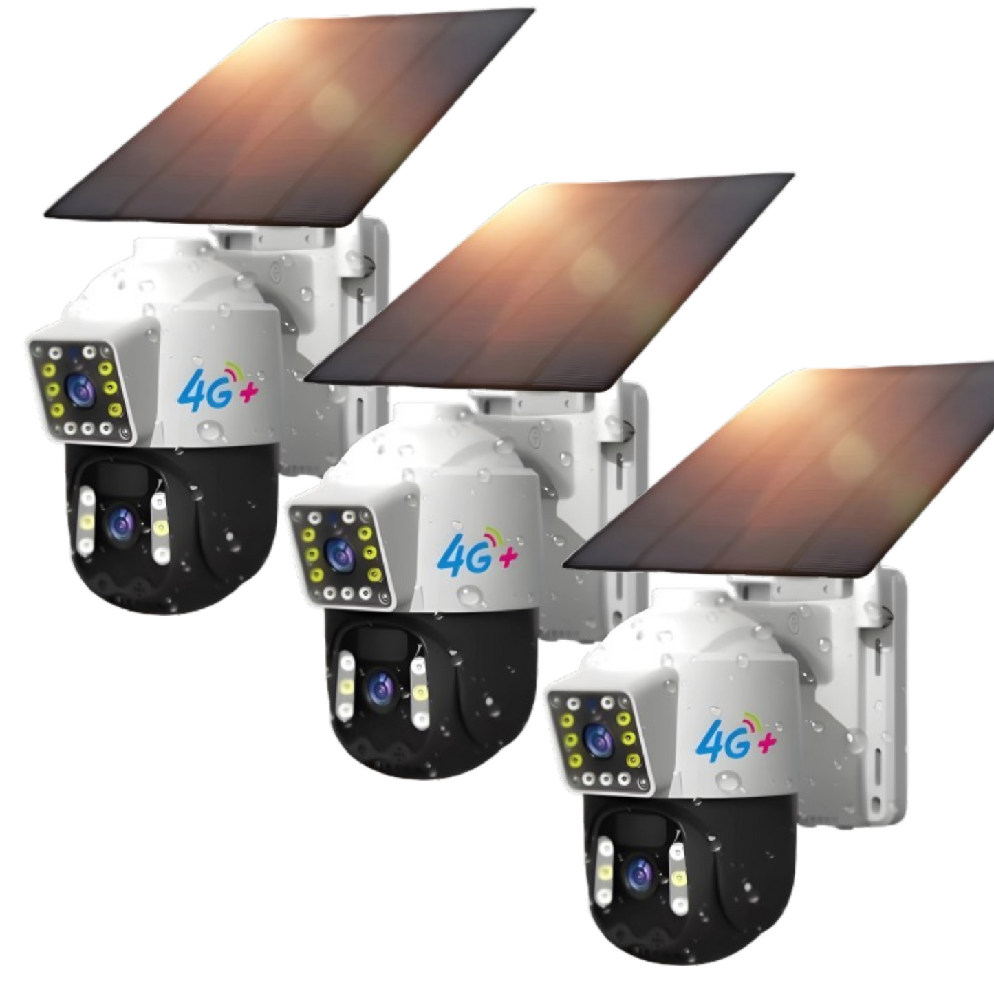 Cámara Solar Doble Lente SIM CARD Exterior 5MP HD 360° IP66 Recargable