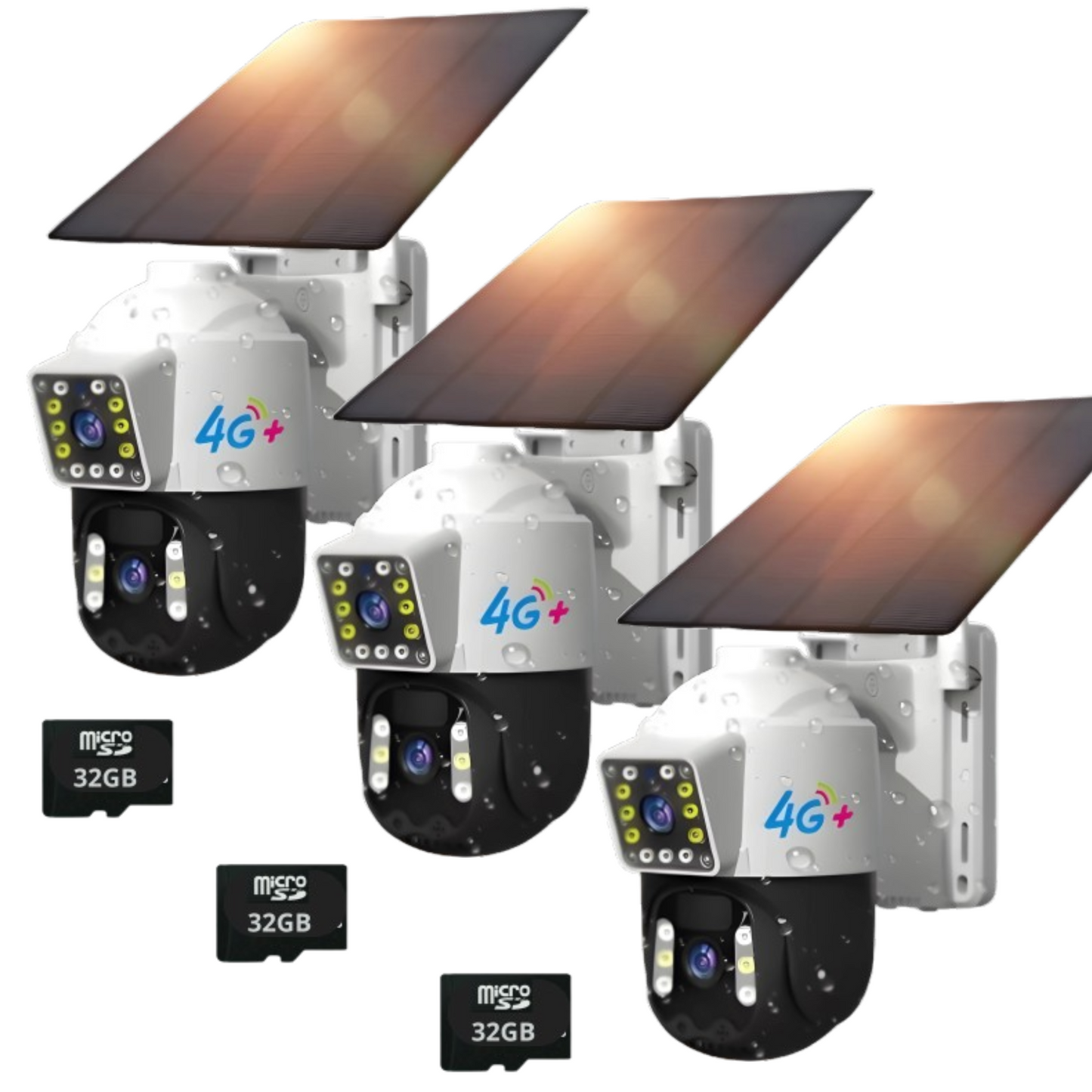 Cámara Solar Doble Lente SIM CARD Exterior 5MP HD 360° IP66 Recargable