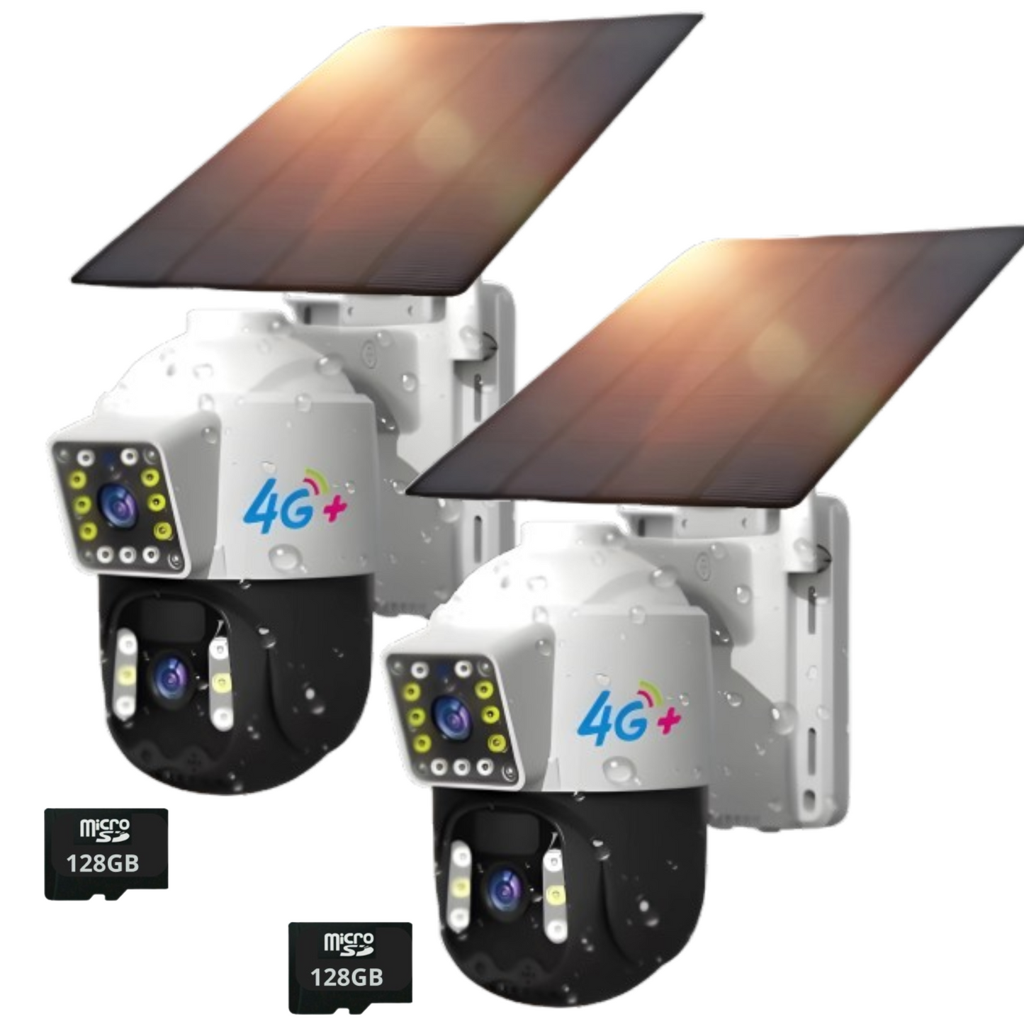 Cámara Solar Doble Lente SIM CARD Exterior 5MP HD 360° IP66 Recargable