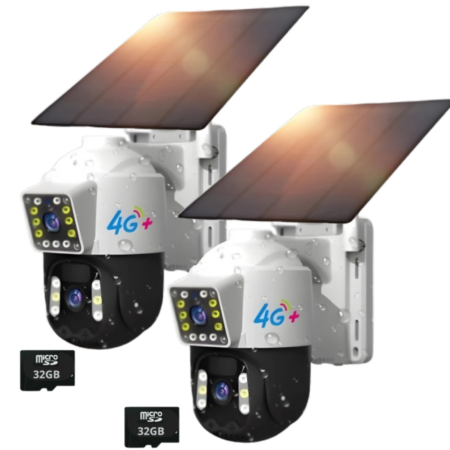 Cámara Solar Doble Lente SIM CARD Exterior 5MP HD 360° IP66 Recargable