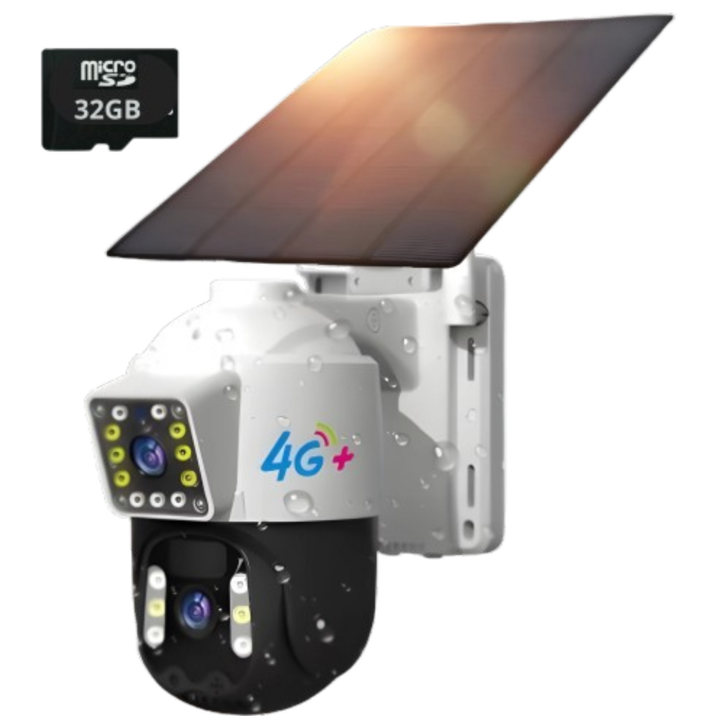 Cámara Solar Doble Lente SIM CARD Exterior 5MP HD 360° IP66 Recargable