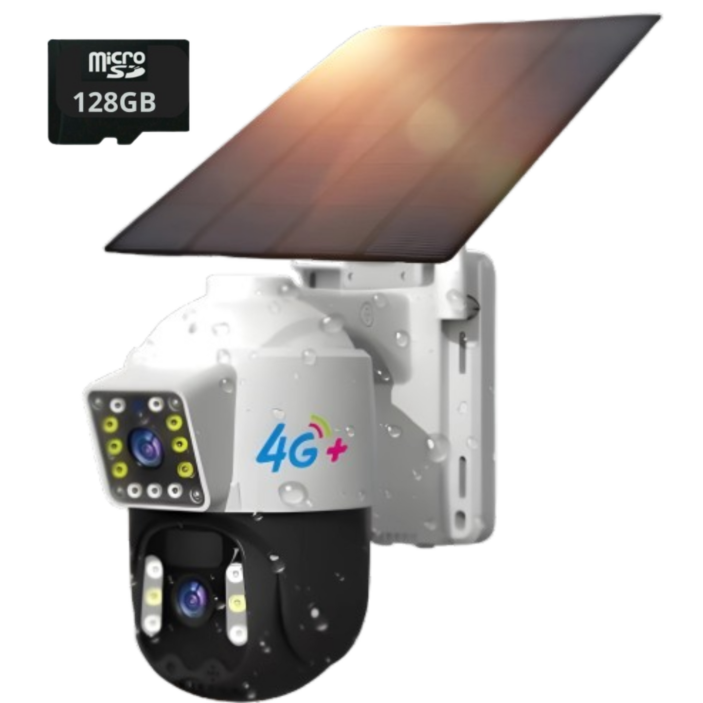 Cámara Solar Doble Lente SIM CARD Exterior 5MP HD 360° IP66 Recargable